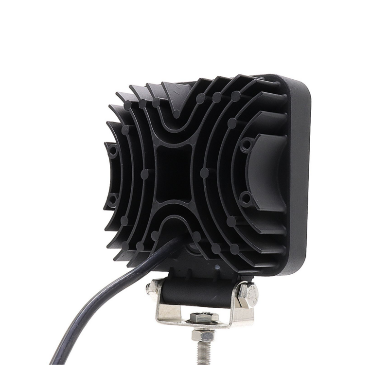 Faro da lavoro a LED quadrato 110x110 mm, 10-36V DC, 27W, 2025LM, raggio ampio/largo, 9 LED