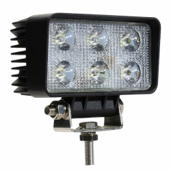 Faro da lavoro rettangolare a LED 10-36V, 18W, 1350 LM, raggio ampio/largo, 6 LED