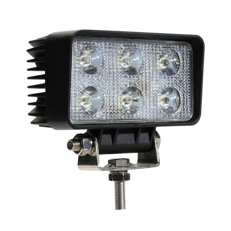 Faro da lavoro rettangolare a LED 10-36V, 18W, 1350 LM, raggio ampio/largo, 6 LED