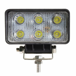 Faro da lavoro rettangolare a LED 10-36V, 18W, 1350 LM, raggio ampio/largo, 6 LED