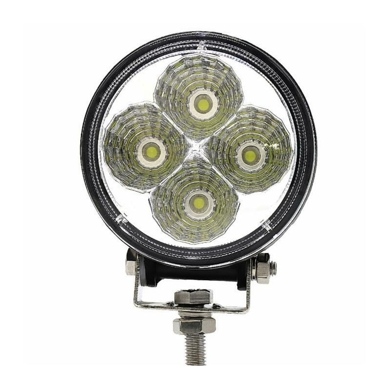 Faro da lavoro rotondo a LED 10-36V, 12W, 900 LM, raggio ampio/largo, 4 LED
