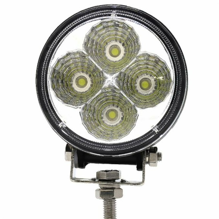Faro da lavoro rotondo a LED 10-36V, 12W, 900 LM, raggio ampio/largo, 4 LED
