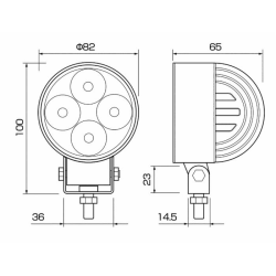 Faro da lavoro rotondo a LED 10-36V, 12W, 900 LM, raggio ampio/largo, 4 LED