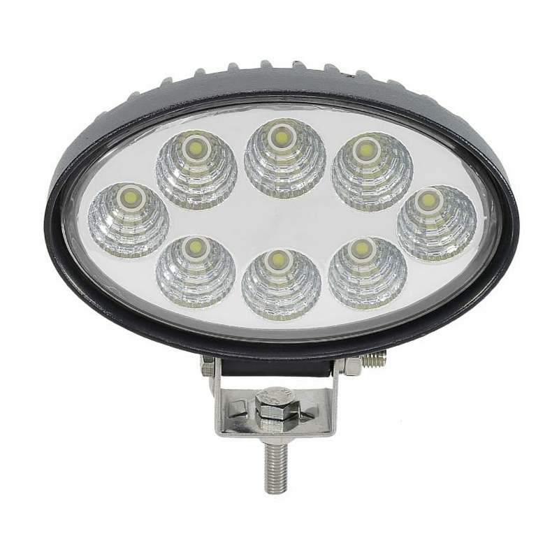 Faro da lavoro ovale a LED 10-36V, 24W, 1800LM, raggio lungo, 8 LED