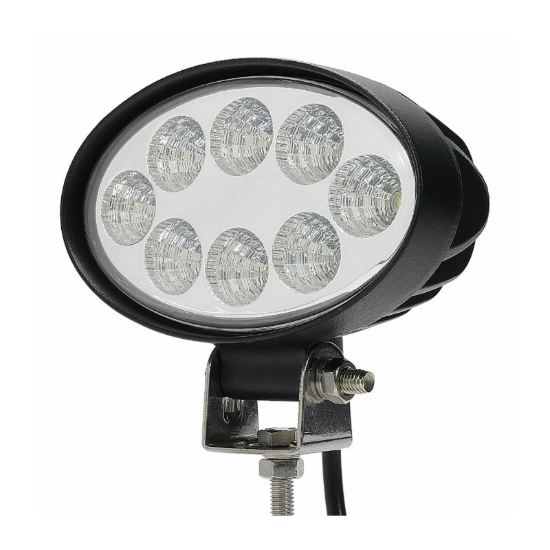 Faro da lavoro ovale a LED 10-36V, 24W, 1800LM, raggio lungo, 8 LED