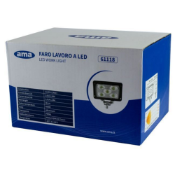 Faro lavoro led rettangolare 10-36V DC, 50W, 4000LM, raggio ampio/largo, 5 LED