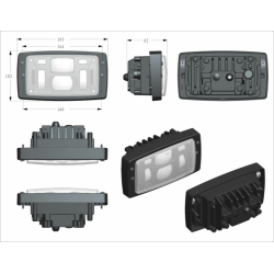 Proiettore a LED compatibile con Massey Ferguson, Case-IH, John Deere, Fendt ..