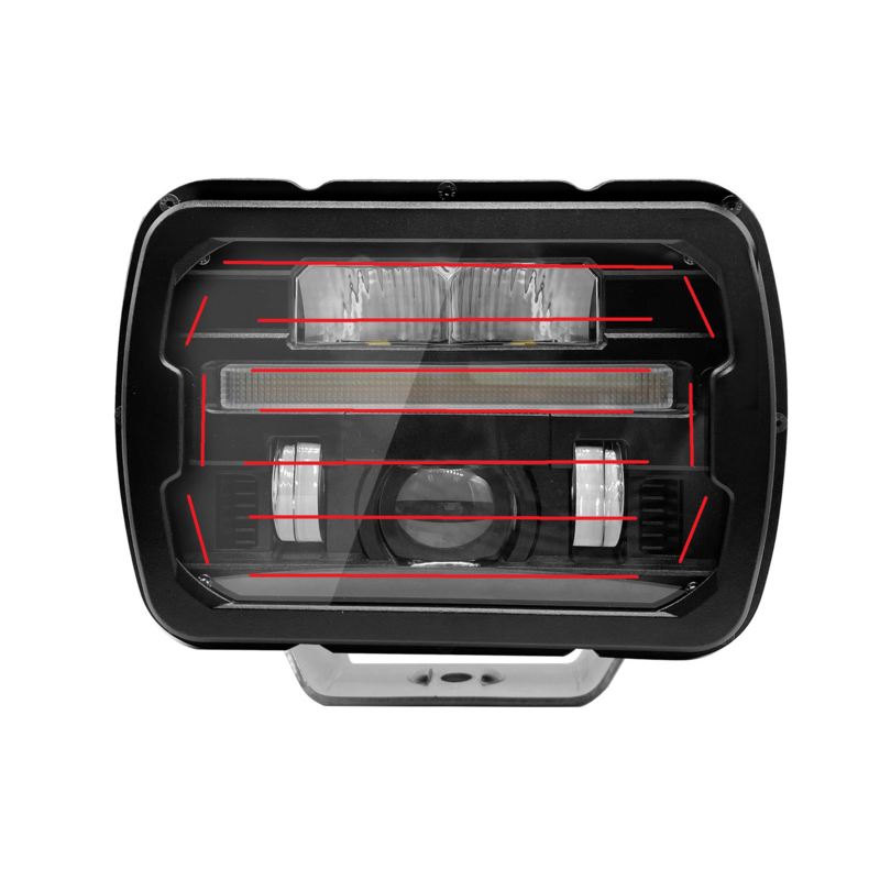 Proiettore a LED lente riscaldata e freccia sequenziale, compatibile con CASE IH, FIAT, New Holland