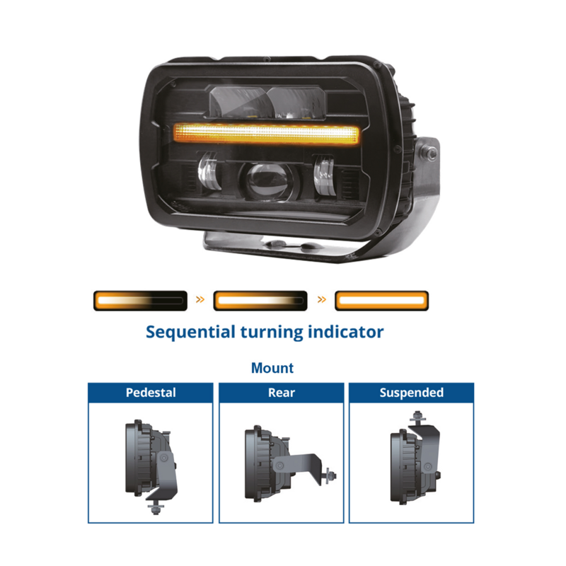 Proiettore a LED lente riscaldata e freccia sequenziale, compatibile con CASE IH, FIAT, New Holland