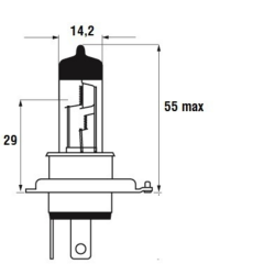 Lampadina alogena H4 12V 60/55W P45t