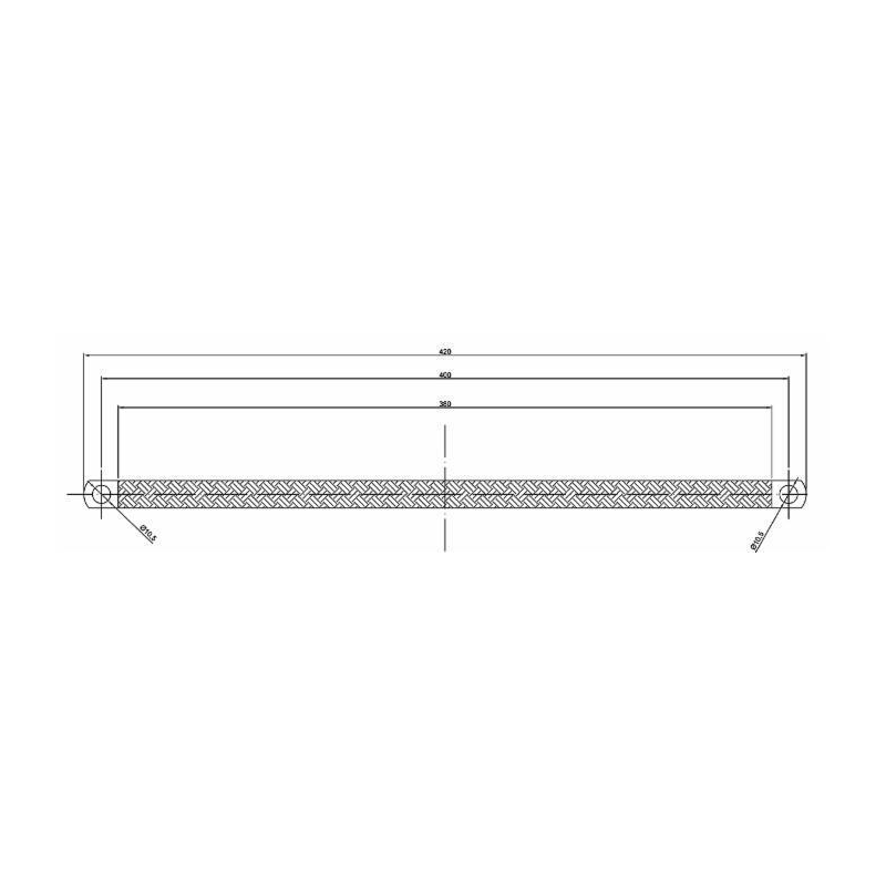 TRECCIA  DI MASSA FLESSIBILE IN RAME 400 MM, SEZIONE 16 MM², FORI Ø 10,5 MM