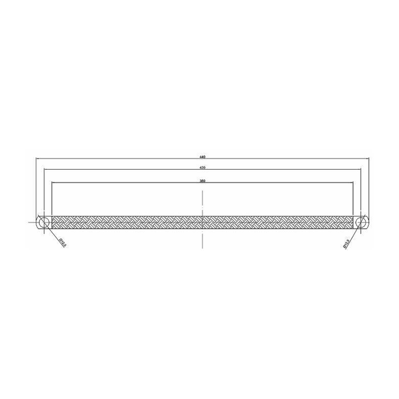 TRECCIA DI MASSA FLESSIBILE IN RAME  420 MM, SEZIONE 25 MM², FORI Ø 12,5 MM