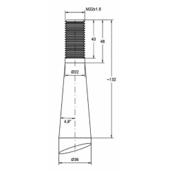 PUNTA CARICATORE FRONTALE Ø 36, 800 MM