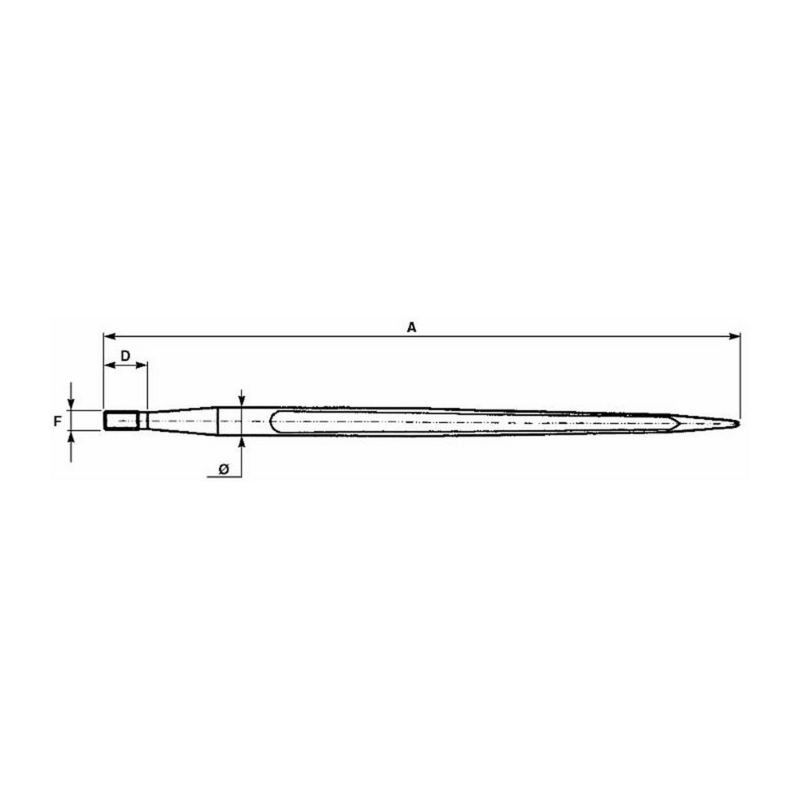 PUNTA CARICATORE FRONTALE Ø 36, 950 MM