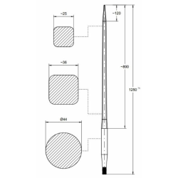 PUNTA FILETTATA CARICAMENTO FRONTALE Ø 42x1250 MM