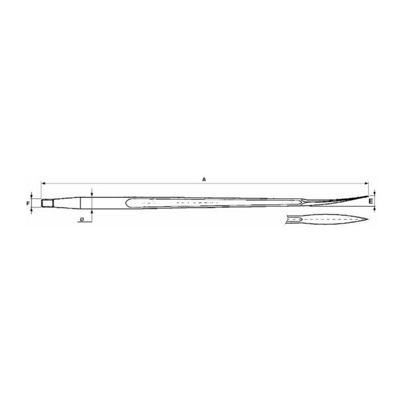 DENTE A PALETTA PER FORCA Ø 36x1100 MM