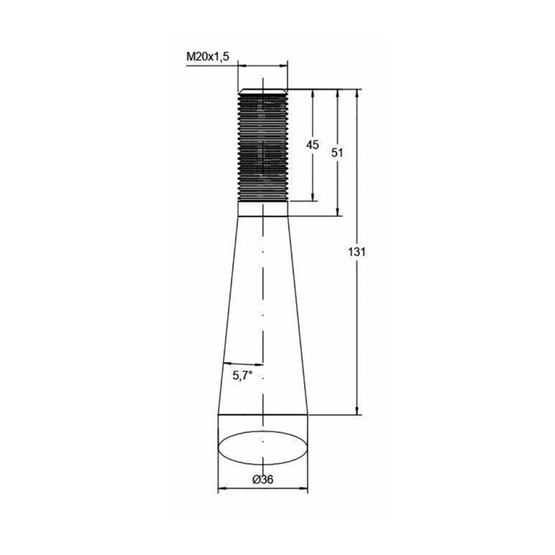 DENTE A PALETTA PER FORCA Ø 36x1100 MM