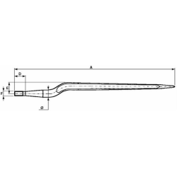 PUNTA PIEGATA PER FORCA LETAME Ø 36x880 MM