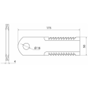 COLTELLO TRINCIAPAGLIA 173X50X4  FORO Ø 18