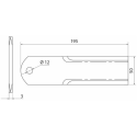 COLTELLO TRINCIAPAGLIA 195X50X3 FORO Ø 12MM