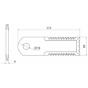 COLTELLO TRINCIAPAGLIA 173X50X4, ø FORO 18MM