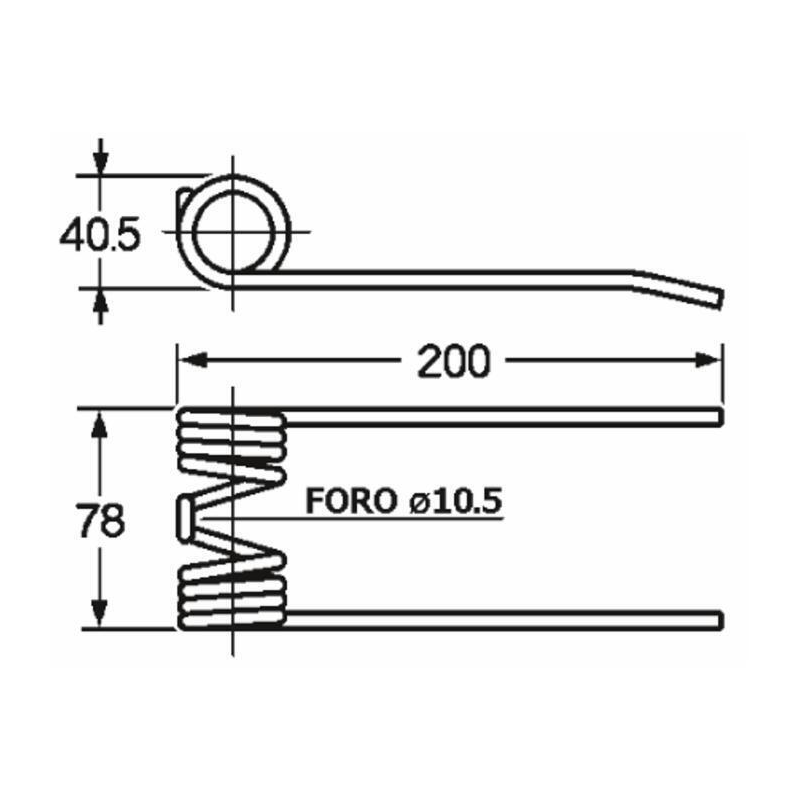 DENTE PICK-UP ADATTABILE CLAAS Ø FORO 10,5MM