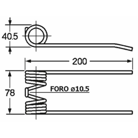 DENTE PICK-UP ADATTABILE CLAAS Ø FORO 10,5MM