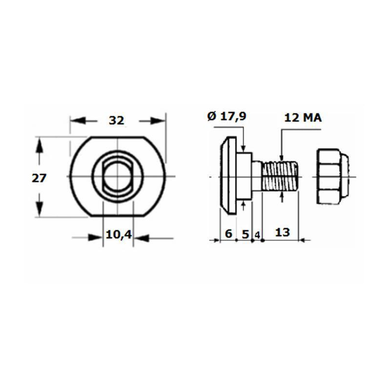 BULLONE PORTALAMA ADATTABILE KRONE M12