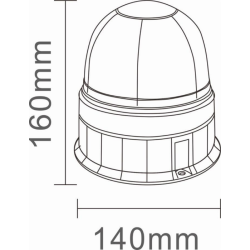 Lampeggiante a LED 12-24V base piana, 24 LED, 16W, IP66