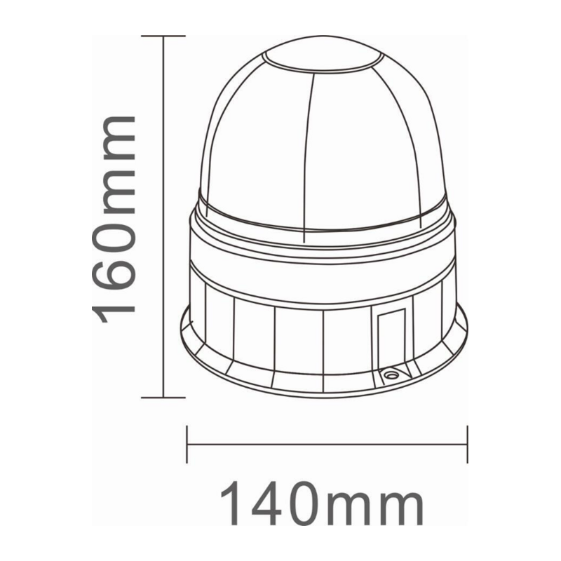 Lampeggiante a LED 12-24V base piana, 24 LED, 16W, IP66