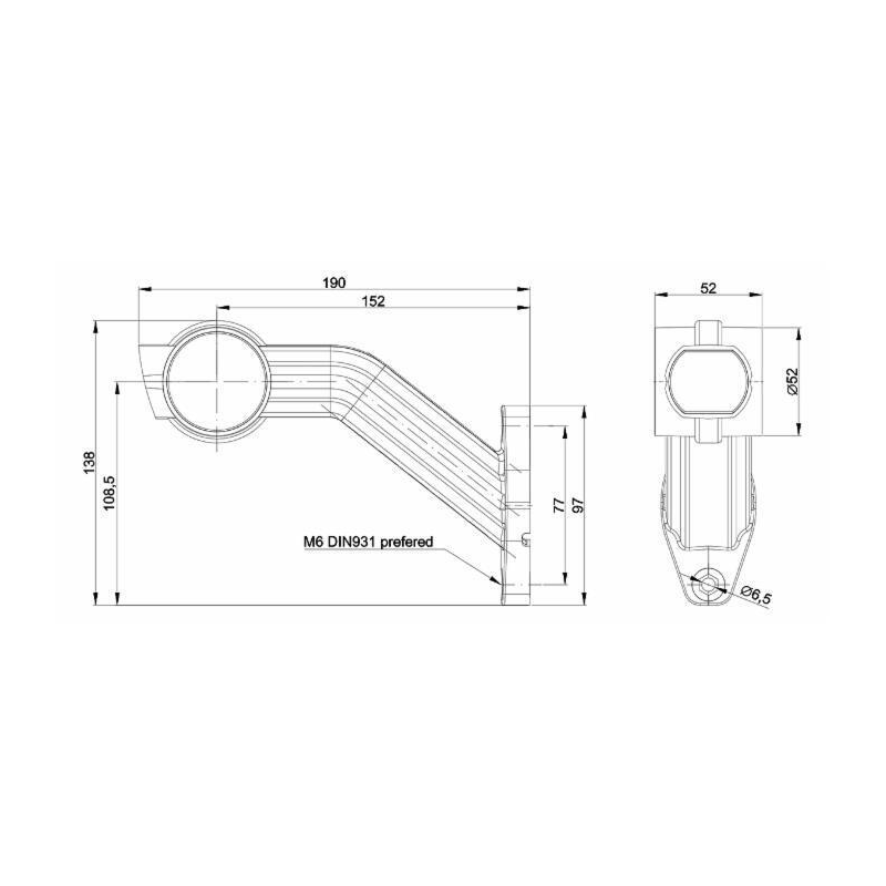 Luce ingombro SX LED 12-36V con luce anteriore, laterale e posteriore