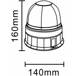 Girofaro alogeno 24V base piana, 55W, IP66