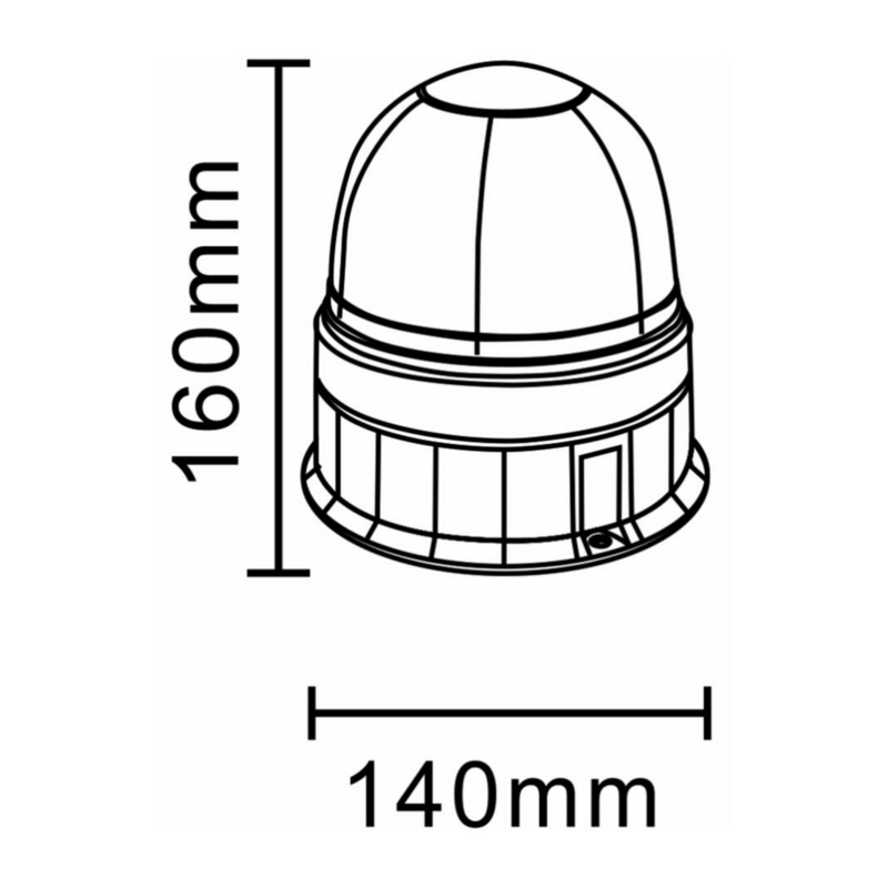 Girofaro alogeno 24V base piana, 55W, IP66