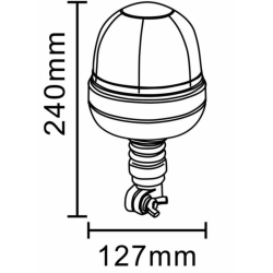 Girofaro alogeno 12V base ad asta flessibile, 55W, IP66