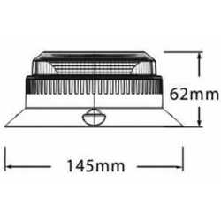 Lampeggiante a LED 12-24V, base piana, 30 LED, IP67