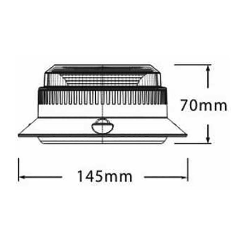 Lampeggiante a LED 12-24V, base magnetica, 30 LED, IP67