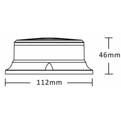 Lampeggiante a LED 12-24V, base piana, 18 LED, IP67.