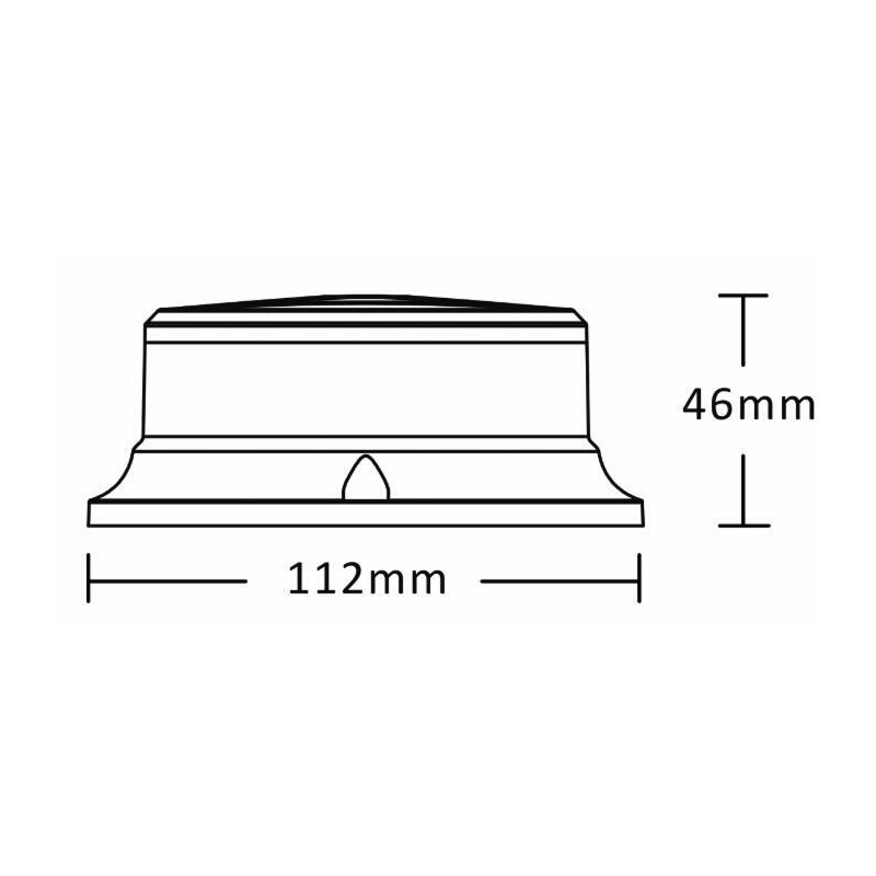 Lampeggiante a LED 12-24V, base piana, 18 LED, IP67.