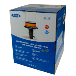 Lampeggiante a LED 12-24V, base ad asta flessibile, 18 LED, IP67