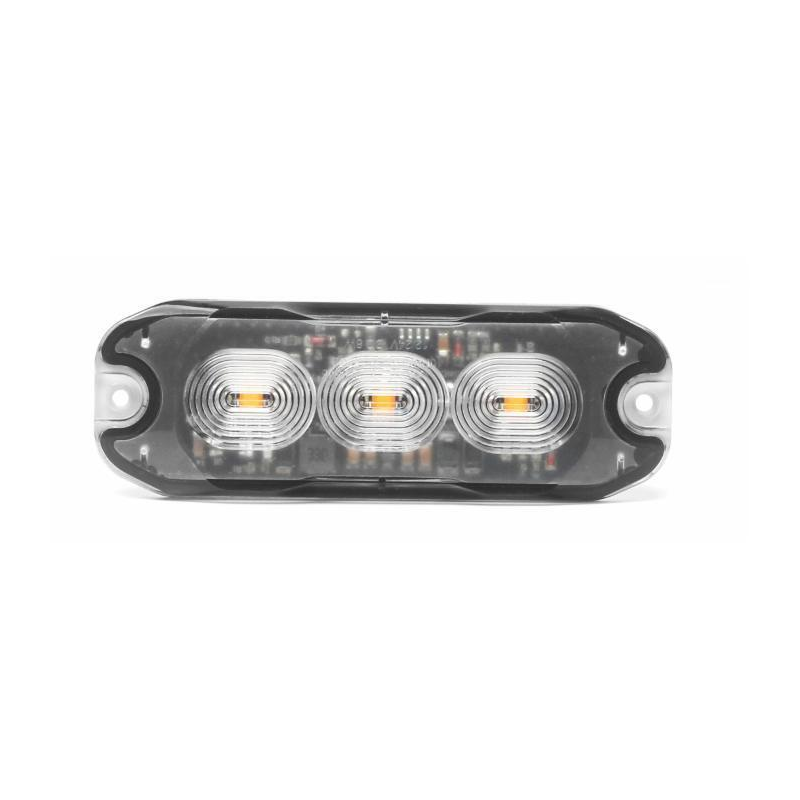 Luce di segnalazione flash 3 LED arancio, 12-24V, 8W, IP67