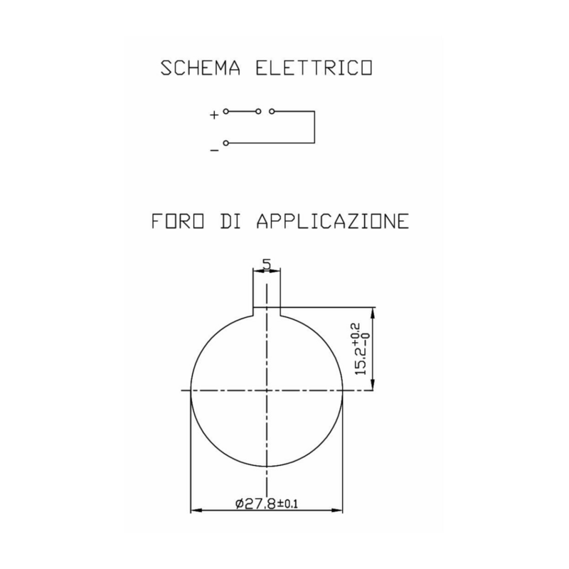 Presa bipolare 12V in alluminio per spinotto accendisigari