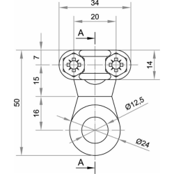 CAPOCORDA CON FISSAGGIO A PIASTRA 50÷70 MM² Ø 12,5 MM