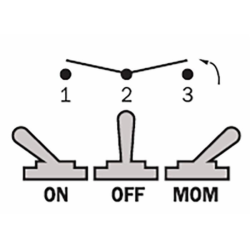 INTERRUTTORE A LEVETTA UNIPOLARE ON-OFF-MOM