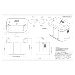BATTERIA OPTIMA 12V 50AH SPUNTO 815A, 254X175C200MM SX, RT C 4,2