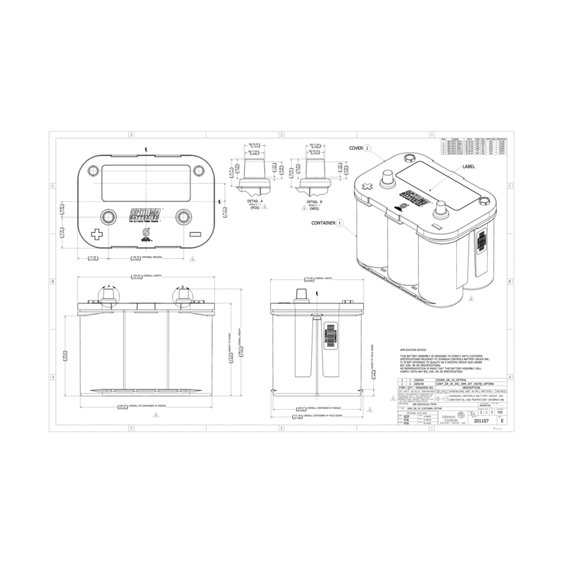BATTERIA OPTIMA 12V 50AH SPUNTO 815A, 254X175X200MM SX, RT S 4,2