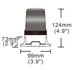 Lampeggiante LED base piana 10-110V DC