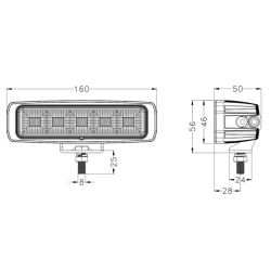 Faro lavoro LED 10-30V DC, 45W, 3465 LM ampio raggio