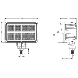 Faro lavoro LED 10-30V DC, 160W, 12800 LM. Fascio di luce ampio, 160 LED