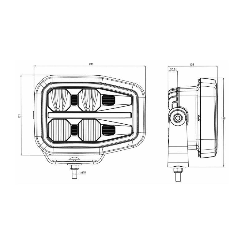 Fanale anteriore sx LED 12-24 V con freccia dinamica