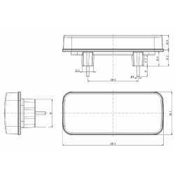 Fanale posteriore LED dx/sx 12V 200,5x28,9x 85,3 mm con freccia dinamica